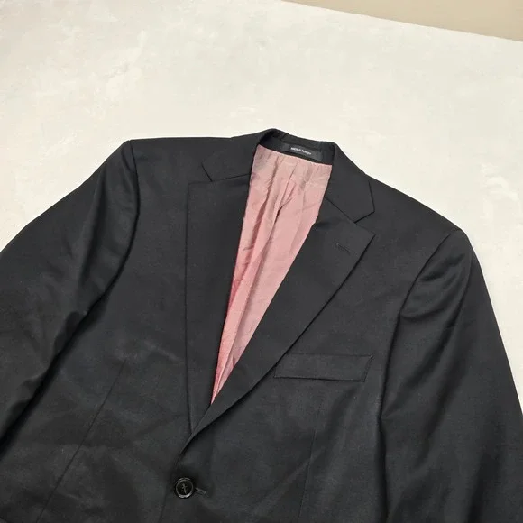 BOSS HUGO Wool Blazer Jacket Mens 38R Black Super 100‎ Suit Jacket Coat